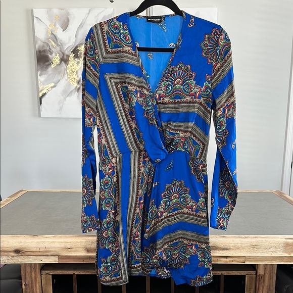 PrettyLittleThing Dresses & Skirts - Pretty LittleThing Blue Dress with Long Sleeves